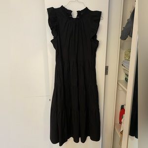 Midi Black Ruffle J.Crew Dress
